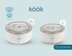 KooK Serving Bowls, with Lids, Ceramic Nesting Bowls, Microwave and Dishwasher - Image 8