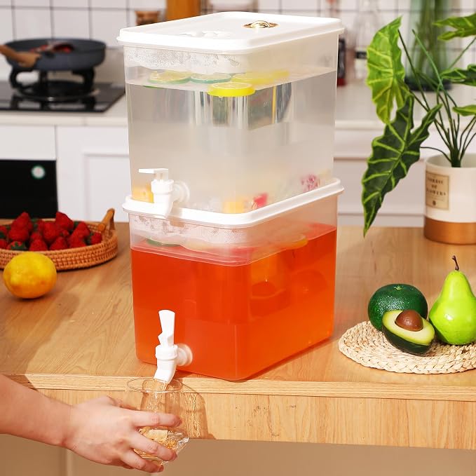 Domensi 4 Pack 2 Gallon Fridge Beverage Drink Dispenser - Image 7