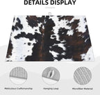 Cow Print Dish Drying Mat Animal fur Black Brown White Classic Drying Rack Pad - Image 2