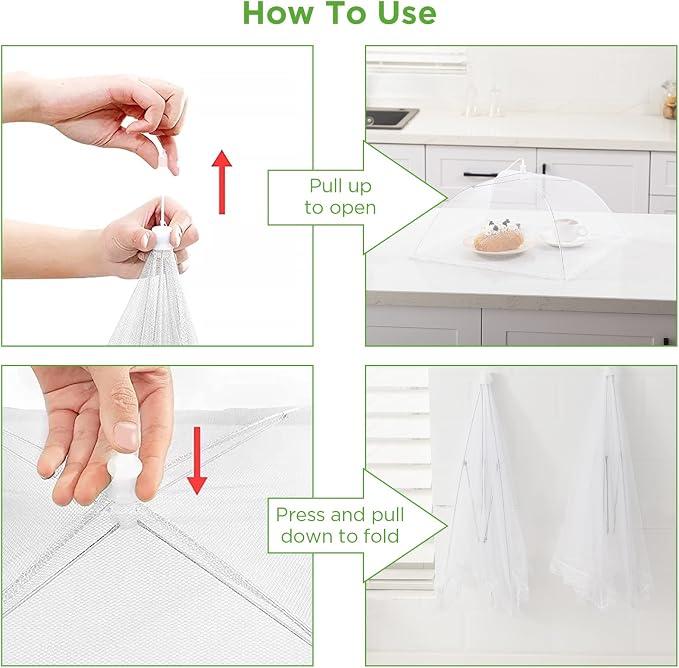 HBlife 3 Pack Pop-Up Mesh Food Cover Tent - Image 6