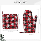 Red Black Buffalo Plaid Oven Mitts and Pot Holders Set - Image 3