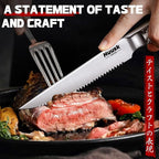 Huusk Japanese Steak Knives Set of 8-4.5" Serrated Steak Knife Set Dishwasher - Image 2