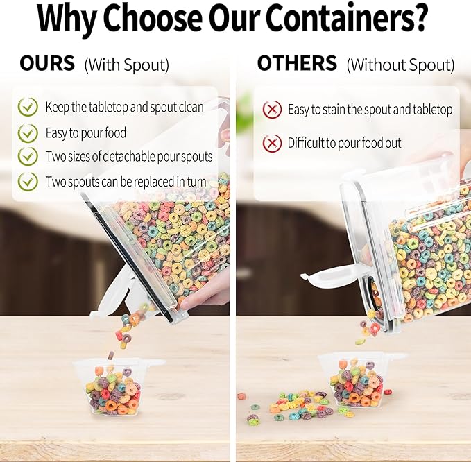 Skroam Cereal Containers Storage of 6, Airtight Food Storage Containers - Image 4