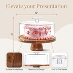 HOMESPHERE Acacia Wood Cake Stand - Image 3
