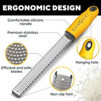 Stainless Steel Cheese and Citrus Zester Grater w/Extra Sharp Blade - Image 4