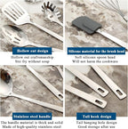 Kitchen Cooking Utensils Set 26 Pieces, Stainless Steel Heavy Duty Sturdy - Image 8