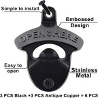 Rustic Wall Mount Bottle Cap Opener Antique Copper Stainless Table Mounted Beer - Image 2