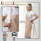 TOSHE Kitchen Apron Waterdrop Resistant Cotton Apron - Image 6