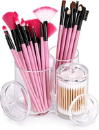 Hipiwe Clear Acrylic Cotton Swab Holder Preminm Quality Round Container Cotton - Image 3