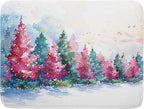 Decorative Christmas Dish Drying Mats Pink Green Xmas Tree Painting Rack by Giwawa