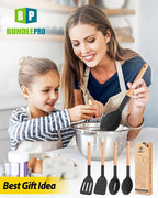 Pack of 4 Silicone Cooking Utensils Set, Non Stick Solid Spatulas and Heat - Image 7