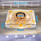 HaSteeL Rectangular Basting Cover, Stainless Steel Cheese Melting Dome Steaming - Image 3
