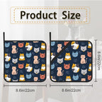 Cute Cat Pot Holder Set of 2, Heat Resistant Potholders Oven Hot Pads - Image 2