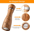 Wooden Salt and Pepper Grinder Set:Pepper Grinder Manual, Adjustable Coarseness - Image 4