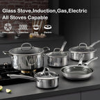 Sauce pan with lid, 1.5 Quart Hybrid Nonstick Sauce pans set, Stainless Steel - Image 5