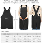 ELEZAY Aprons for Women with Pockets Plus Size Comfort Cross Back No Tie Cotton - Image 5