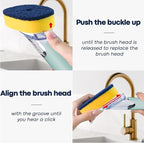 Dish Brush with Soap Dispenser Storage Set with 2 PCS Sponge Refills & Holder - Image 3