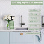 14 Oz Black Pump Glass Soap Dispenser, - Image 5