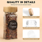 24Pcs Spice Jars with Label, 4oz Empty Square Seasoning Containers, Spice Jars - Image 3
