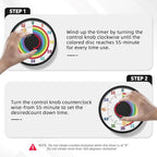 Secura 60-Minute Rainbow Visual Timer 6-Inch Mechanical Countdown Timers - Image 2