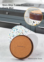 Nucookery 360°Rotating Utensil Holder, 7.2" Large Utensil Crock, Farmhouse - Image 5