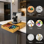 Coffee Pod 15" X 11" X 3" Natural Wood Countertop Organizer Drawer, Counter Top - Image 6