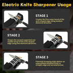 Electric Knife Sharpener for Kitchen – Professional 3-Stage 100% Diamond System - Image 5