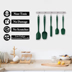 HOTEC 600℉ Heat Resistant BPA-Free Silicone Rubber Spatula Set, Kitchen Cooking - Image 4
