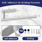Paper Towel Holder, Self Adhesive or Drilling Paper Towel Holder Under Cabinet - Image 7