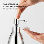 304 Stainless Steel Soap Dispenser 16oz Rust-Proof Liquid Soap Pump Bottle - Image 4