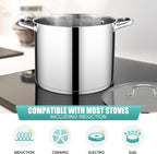 E-far 14 Quart Stainless Steel Stock Pot, Heavy Duty Induction Stockpot - Image 5
