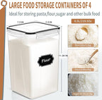 PRAKI Extra Large Tall Airtight Food Storage Containers 6.5L / 220oz, BPA Free - Image 2