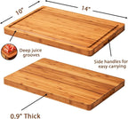 Allsum Bamboo Cutting Boards for Kitchen, Heavy Duty Wooden Chopping Block - Image 2