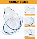 Small Casserole Dishes Oval 2 Pack, 23oz Glass Au Gratin Baking Dish, - Image 2