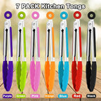 7 Pack Kitchen Tongs, Cooking Tongs - Image 3