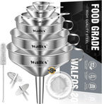 Stainless Steel Funnel, Walfos 6 Different Sizes of Kitchen funnels by Walfos