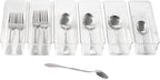 6 Set Clear Plastic Junk Drawer Organizer Vanity Curlery Utensil Makeups - Image 3