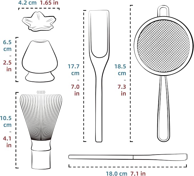 TEANAGOO Matcha Whisk Set, 6-PCS Traditional Starter Set, 100 Prongs Whisk - Image 2