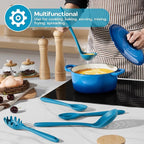 Onader Navy Blue Kitchen Utensils Set, Silicone Cooking Utensils Set of 10 - Image 6