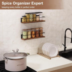 Spice Rack Self-Adhesive or drilling, Rustic Style Hanging Spice Rack, Spice - Image 6