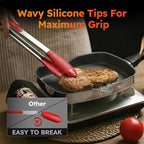 HST Tongs for Cooking with Silicone Tips, Non Stick Kitchen Tongs with Silicone - Image 5