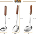 FJNATINH Stainless Steel Wok Spatula, Skimmer Ladle Tool Set, Mirror Polished - Image 3