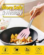 Pack of 4 Silicone Cooking Utensils Set, Non Stick Large Solid Spatulas - Image 4