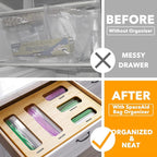 SpaceAid Bag Storage Organizer for Kitchen Drawer, Bamboo Organizer, Compatible - Image 2