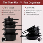 Pan Organizer - 2-PACK of Silicone-Coated Non-Slip 15" Heavy Duty Skillet Rack - Image 3