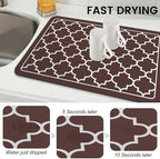 WISELIFE Dish Drying Mat Super Absorbent Drying Mat Large Dish Drying Mats - Image 4