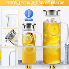 Yirilan Glass Pitcher, 1.5liter Glass Pitcher - Image 4