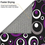 Purple White and Black Circle Pattern Dish Drying Mat, Absorbent Microfiber - Image 5