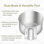 1PCS 1/2Cup Single Measuring Cup, Etched Inner Scale Stainless Steel Measure - Image 4