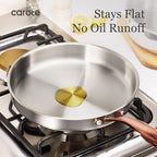 CAROTE 3-Piece Tri-Ply Stainless Steel Frying Pan Set, Skillet Set 8"/10"/12" - Image 5